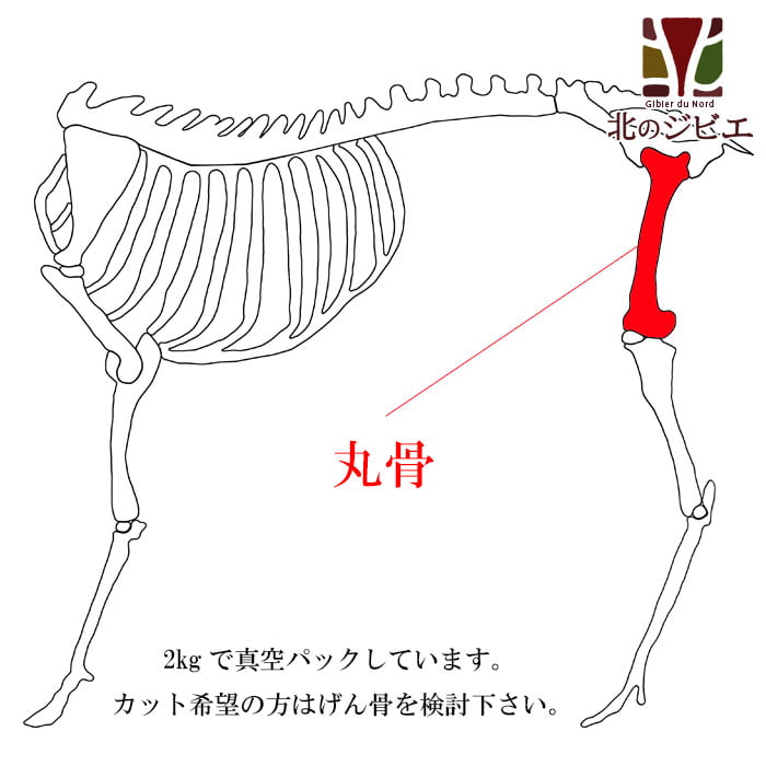 鹿肉 丸骨 2kg 北のジビエ直販:北海道エゾシカ